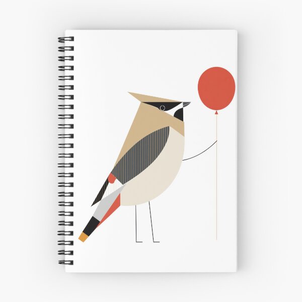 Item preview, Minimalist Cedar Waxwing Bird with Red Balloon designed and sold by dawnleblanc55.