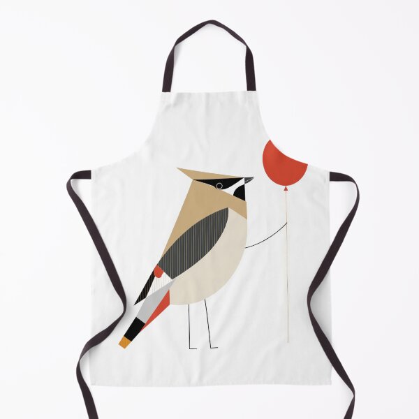 Item preview, Minimalist Cedar Waxwing Bird with Red Balloon designed and sold by dawnleblanc55.