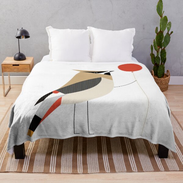 Item preview, Minimalist Cedar Waxwing Bird with Red Balloon designed and sold by dawnleblanc55.