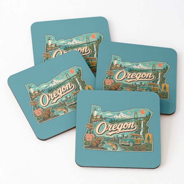 Item preview, Oregon Retro Travel Sticker | Vintage Pacific Northwest State Adventure Art designed and sold by SimplyJasper.