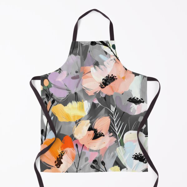 Item preview, Soft Peach And Yellow Abstract Floral On Gray designed and sold by DEC02.
