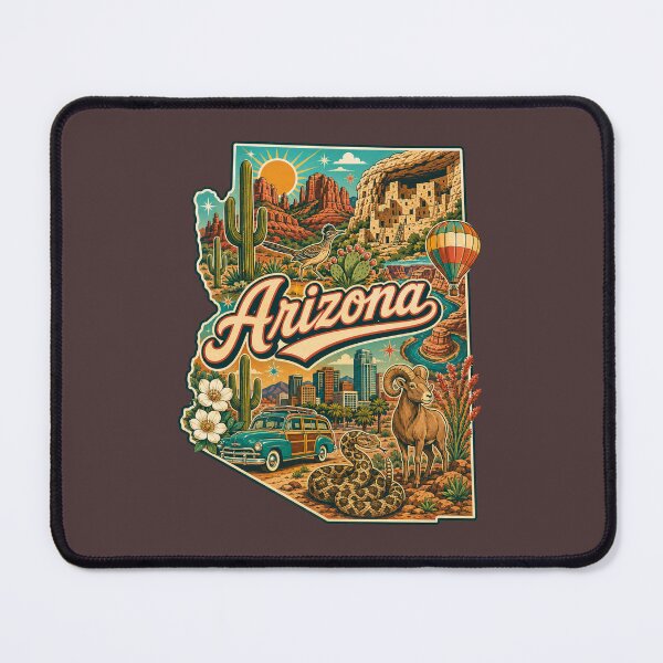 Item preview, Arizona Retro Travel Sticker | Vintage Desert Southwest State Adventure Art designed and sold by SimplyJasper.