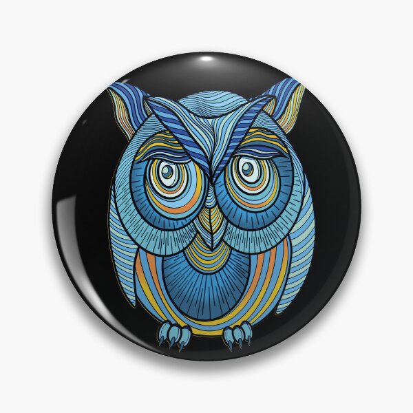 Item preview, Midnight Wisdom Owl – Geometric Blue Line Art Design designed and sold by DaveDanchuk.