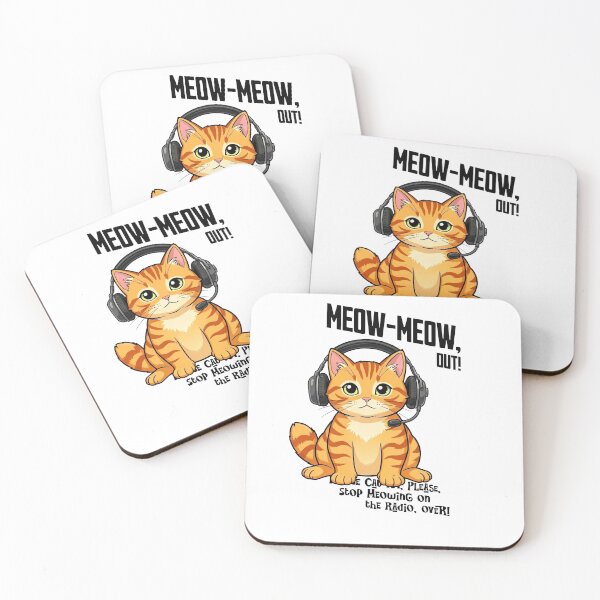 Item preview, Meow-Meow Out — Funny Aviation Cat Radio Humour designed and sold by monolithstudio.