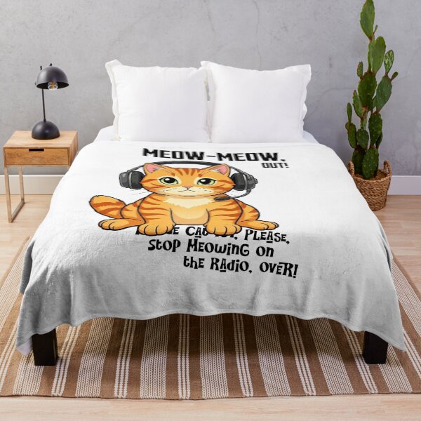 Item preview, Meow-Meow Out — Funny Aviation Cat Radio Humour designed and sold by monolithstudio.