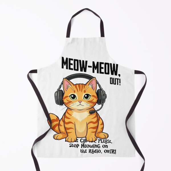 Item preview, Meow-Meow Out — Funny Aviation Cat Radio Humour designed and sold by monolithstudio.