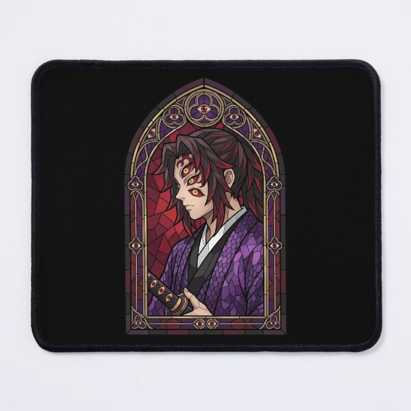 Item preview, Kokushibou Demon Slayer Crimson Eye Stained Glass Portrait designed and sold by mildaclairmo.