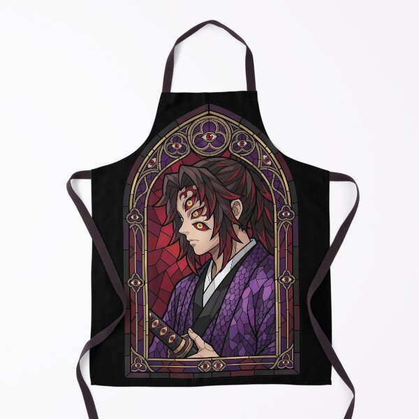 Item preview, Kokushibou Demon Slayer Crimson Eye Stained Glass Portrait designed and sold by mildaclairmo.
