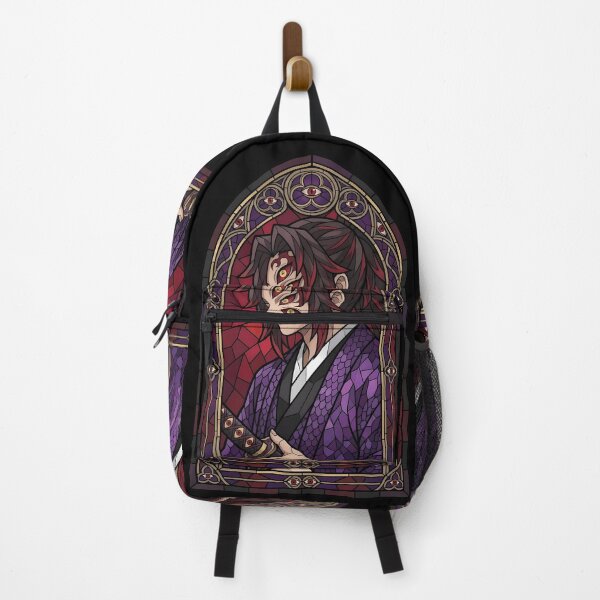 Item preview, Kokushibou Demon Slayer Crimson Eye Stained Glass Portrait designed and sold by mildaclairmo.