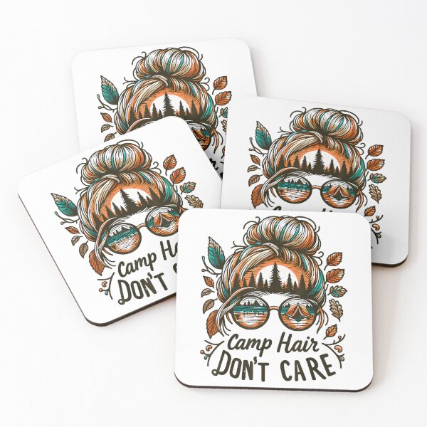 Item preview, Camp Hair Don't Care Messy Bun Funny Camping Camper Women T-Shirt designed and sold by gidget-gadget.