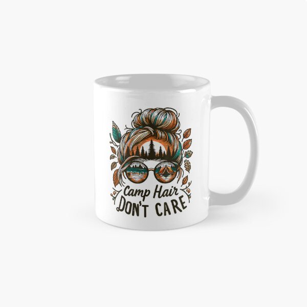 Item preview, Camp Hair Don't Care Messy Bun Funny Camping Camper Women T-Shirt designed and sold by gidget-gadget.