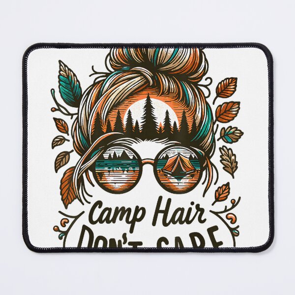 Item preview, Camp Hair Don't Care Messy Bun Funny Camping Camper Women T-Shirt designed and sold by gidget-gadget.