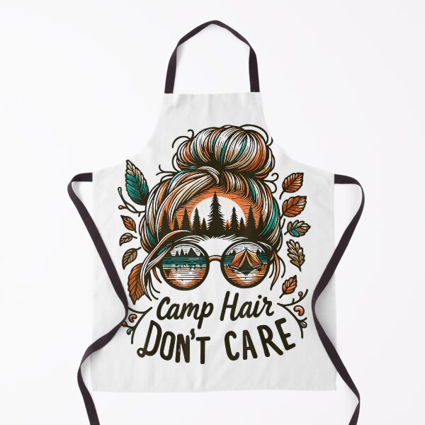 Item preview, Camp Hair Don't Care Messy Bun Funny Camping Camper Women T-Shirt designed and sold by gidget-gadget.