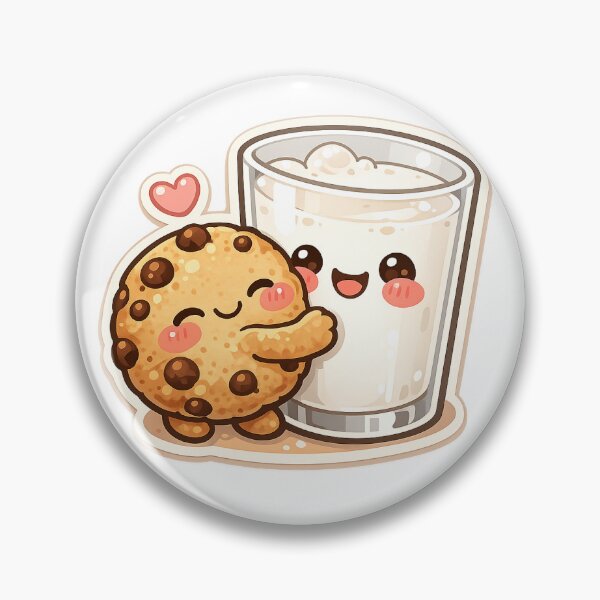 Item preview, Cookie and Milk Sticker Kawaii Dessert Aesthetic for Food Lovers & Cute Gift Ideas designed and sold by CutePrintCorner.