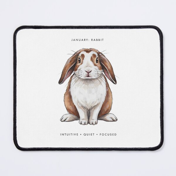Item preview, January Rabbit Birth Month Animal | Intuitive Quiet Focused Personality Gift designed and sold by Cool-cat-art.