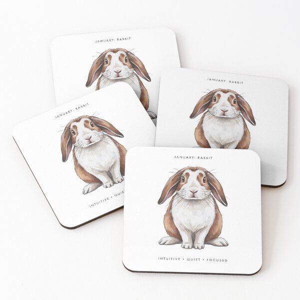 Item preview, January Rabbit Birth Month Animal | Intuitive Quiet Focused Personality Gift designed and sold by Cool-cat-art.