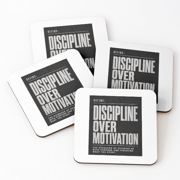 Item preview, Discipline Over Motivation Statement Dark Typography Design designed and sold by PrintxforxYou.