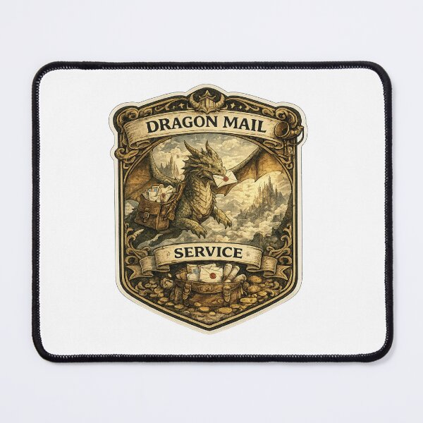 Item preview, Dragon Mail Service | Fantasy Postal Dragon | Magical Messenger Guild Design designed and sold by MrDev.