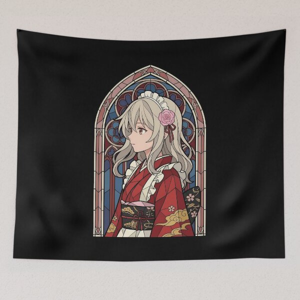 Item preview, Illyasviel von Einzbern Fate Stay Night Kimono Rose Stained Glass Aura designed and sold by mildaclairmo.