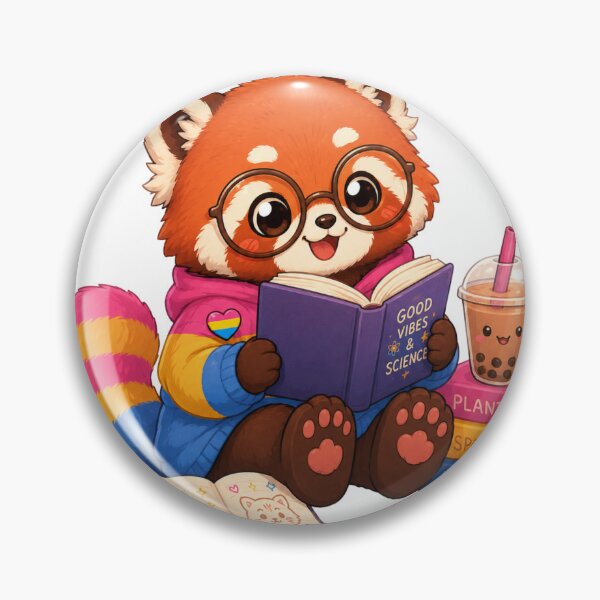 Item preview, Pan Pride Bookworm Red Panda designed and sold by Candlelit Catastrophes.