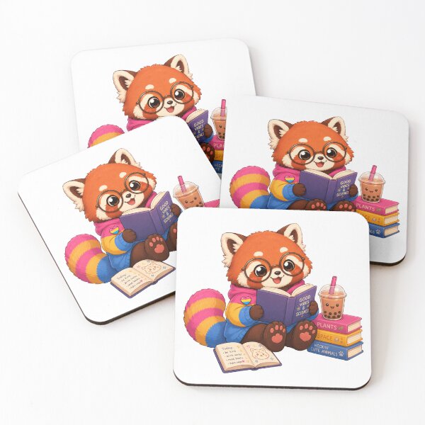Item preview, Pan Pride Bookworm Red Panda designed and sold by Candlelit Catastrophes.