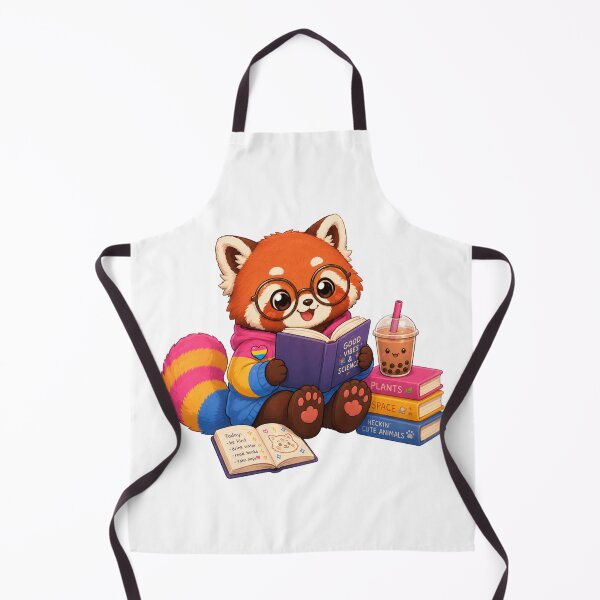 Item preview, Pan Pride Bookworm Red Panda designed and sold by Candlelit Catastrophes.