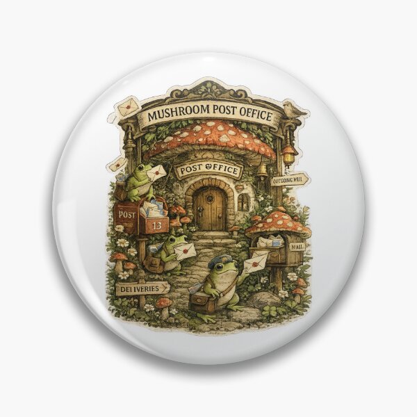 Item preview, Mushroom Post Office | Cottagecore Frog Mail Delivery | Whimsical Woodland Fantasy Design designed and sold by MrDev.