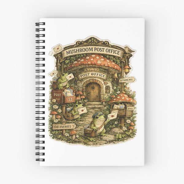 Item preview, Mushroom Post Office | Cottagecore Frog Mail Delivery | Whimsical Woodland Fantasy Design designed and sold by MrDev.