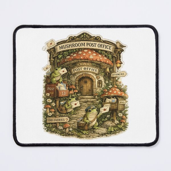 Item preview, Mushroom Post Office | Cottagecore Frog Mail Delivery | Whimsical Woodland Fantasy Design designed and sold by MrDev.