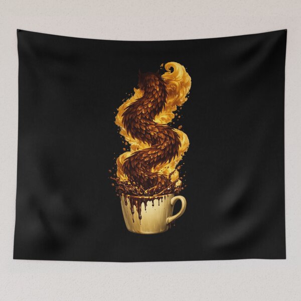 Item preview, Coffee Dragon Rising From Mug — Dark Fantasy Art for Coffee Lovers designed and sold by ArtoryWorks.
