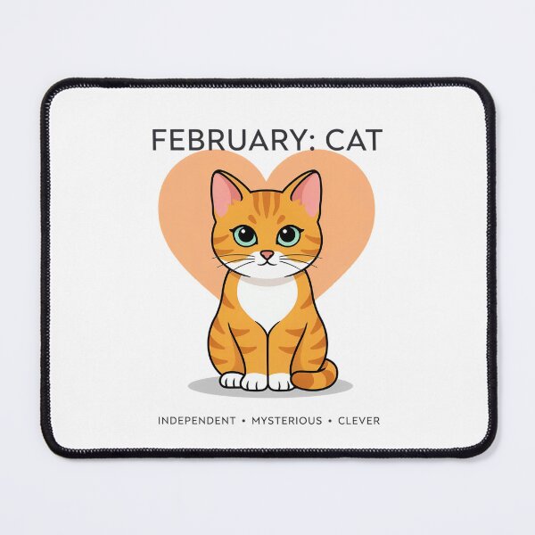 Item preview, February Cat Birth Month Animal | Independent Mysterious Clever Personality Gift designed and sold by Cool-cat-art.
