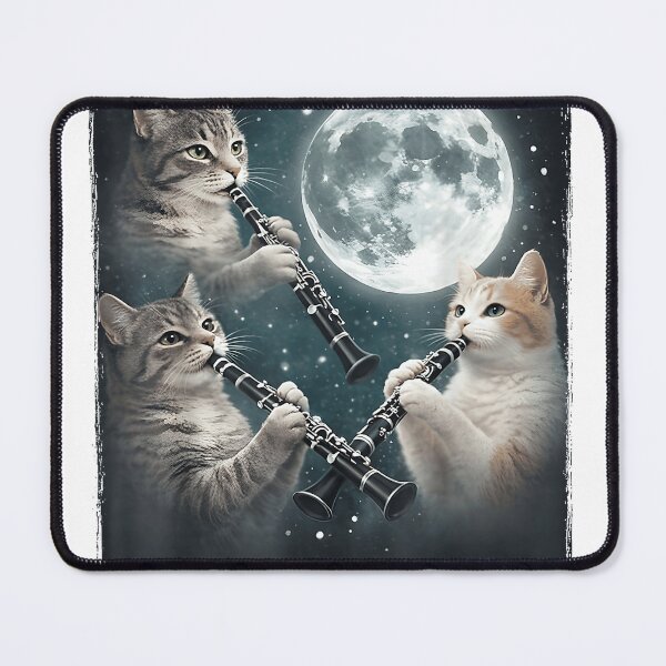 Item preview, Cat Playing Clarinet Music Funny Musician Lover Clarinetist T-Shirt designed and sold by kevincuellar.