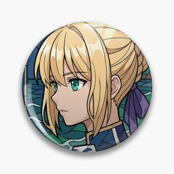 Item preview, Saber Fate Stay Night Ocean Stained Glass Knight Portrait designed and sold by mildaclairmo.