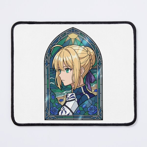 Item preview, Saber Fate Stay Night Ocean Stained Glass Knight Portrait designed and sold by mildaclairmo.