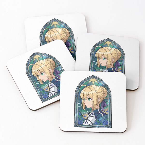 Item preview, Saber Fate Stay Night Ocean Stained Glass Knight Portrait designed and sold by mildaclairmo.