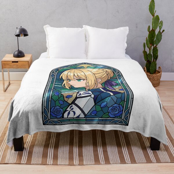 Item preview, Saber Fate Stay Night Ocean Stained Glass Knight Portrait designed and sold by mildaclairmo.