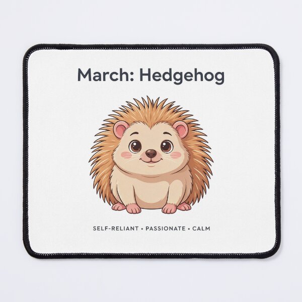 Item preview, March Hedgehog Birth Month Animal | Self-Reliant Passionate Calm Personality Gift designed and sold by Cool-cat-art.