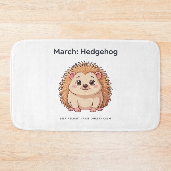 Item preview, March Hedgehog Birth Month Animal | Self-Reliant Passionate Calm Personality Gift designed and sold by Cool-cat-art.