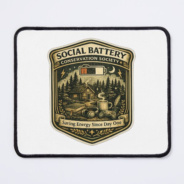 Item preview, Social Battery Conservation Society | Funny Introvert Club Design | Protect Your Energy designed and sold by MrDev.