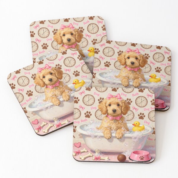 Item preview, Adorable Golden DOODLE in Bubble Bath designed and sold by Wags & Tails.