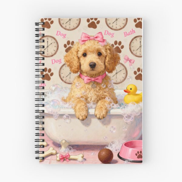 Item preview, Adorable Golden DOODLE in Bubble Bath designed and sold by Wags & Tails.