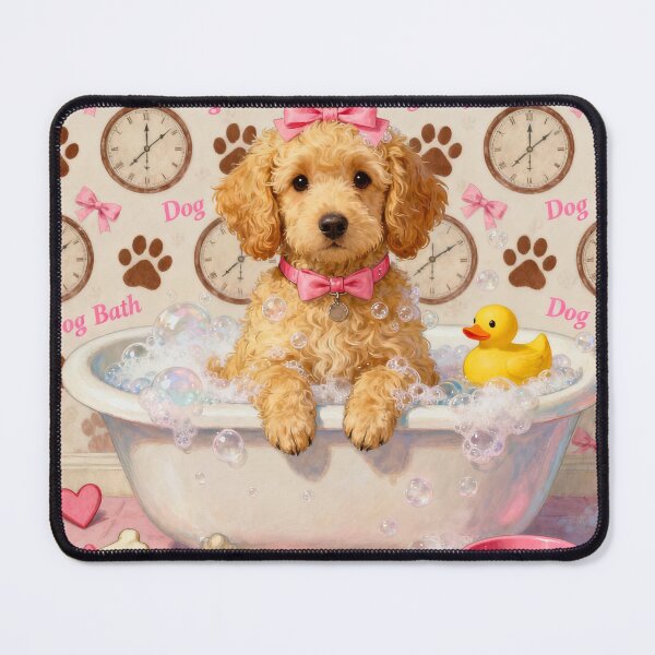 Item preview, Adorable Golden DOODLE in Bubble Bath designed and sold by Wags & Tails.