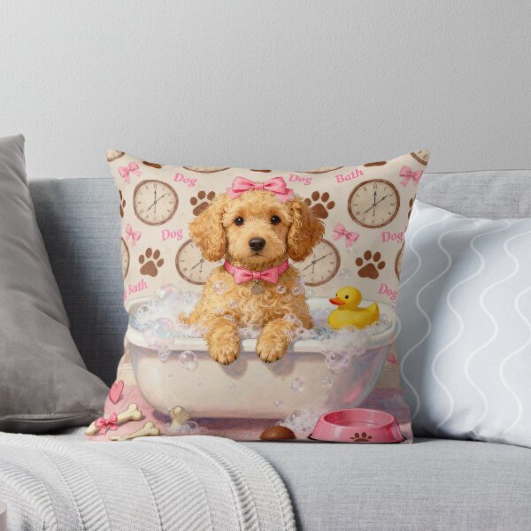 Item preview, Adorable Golden DOODLE in Bubble Bath designed and sold by Wags & Tails.