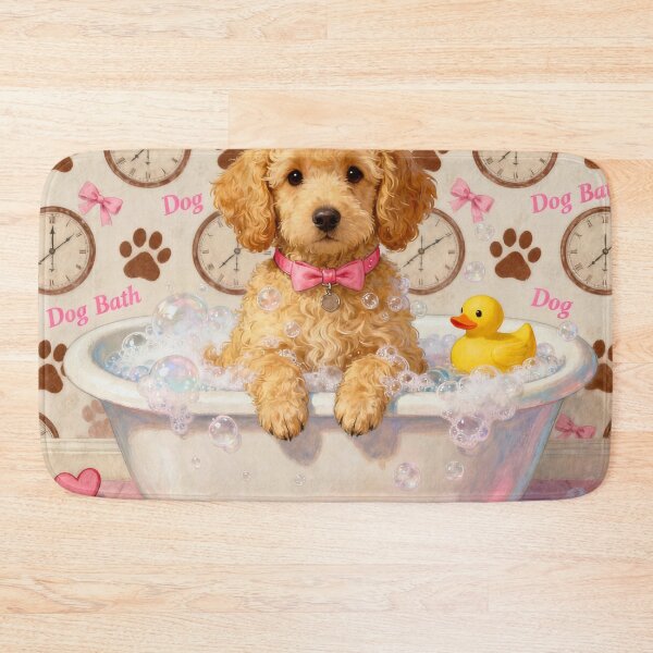 Item preview, Adorable Golden DOODLE in Bubble Bath designed and sold by Wags & Tails.