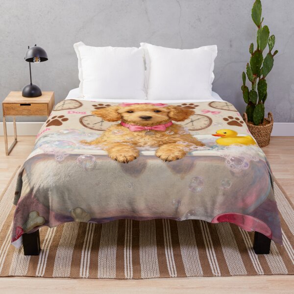 Item preview, Adorable Golden DOODLE in Bubble Bath designed and sold by Wags & Tails.
