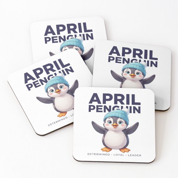 Item preview, April Penguin Birth Month Animal | Determined Loyal Leader Personality Gift designed and sold by Cool-cat-art.