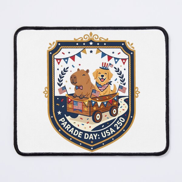 Item preview, USA 250 Parade Day Capybara And Dog Wagon designed and sold by laughingshirts.