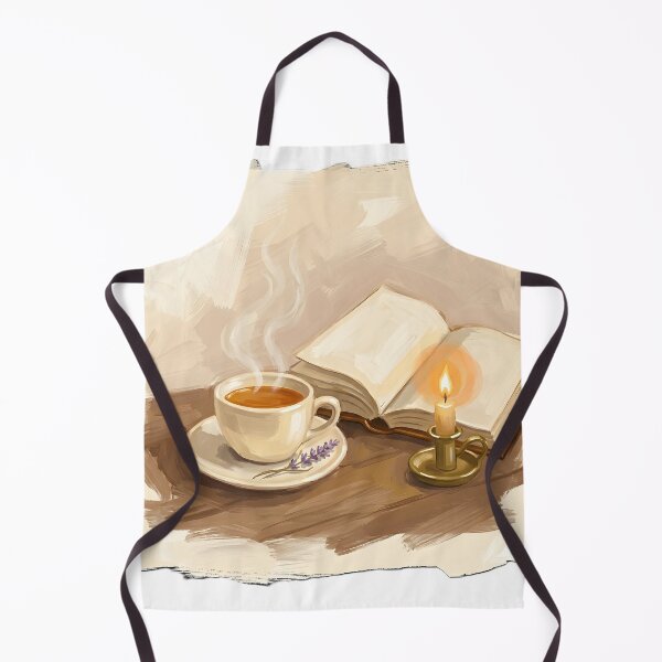 Item preview, Cozy Evening Tea Book Candle Gouache Painting Warm Art designed and sold by how-is-design.