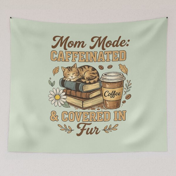 Item preview, Mom Mode: Caffeinated & Covered in Fur   designed and sold by LuloCreative.