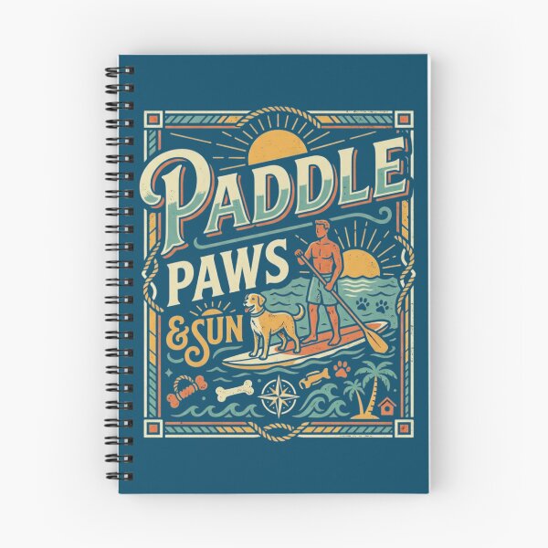 Item preview, Paddle Paws And Sun Stand Up Paddle Board Dog Lover SUP Beach Adventure Design designed and sold by GeekStop.